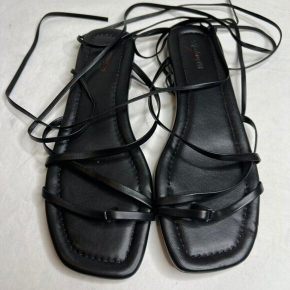 Madewell $98 The Carrie Lace Up Sandal Black Size 7.5 NR014 - Picture 2 of 8